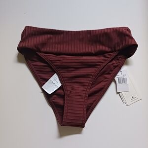 Rip Curl Maroon Ribbed Bikini  Bttoms / Panty. SZ S NWT Women